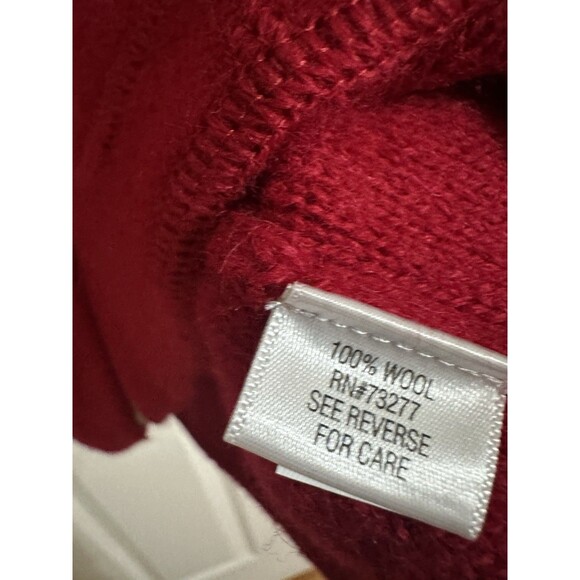 Croft & Barrow 100 % Wool Womens XL Cardigan Knit Red  Full Zip Front Pockets - Picture 7 of 8